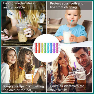 पुन: प्रयोज्य रंगीन सिलिकॉन स्लीव पीने के बर्तनों के लिए | सॉफ्ट ग्रिप और गर्मी से सुरक्षा